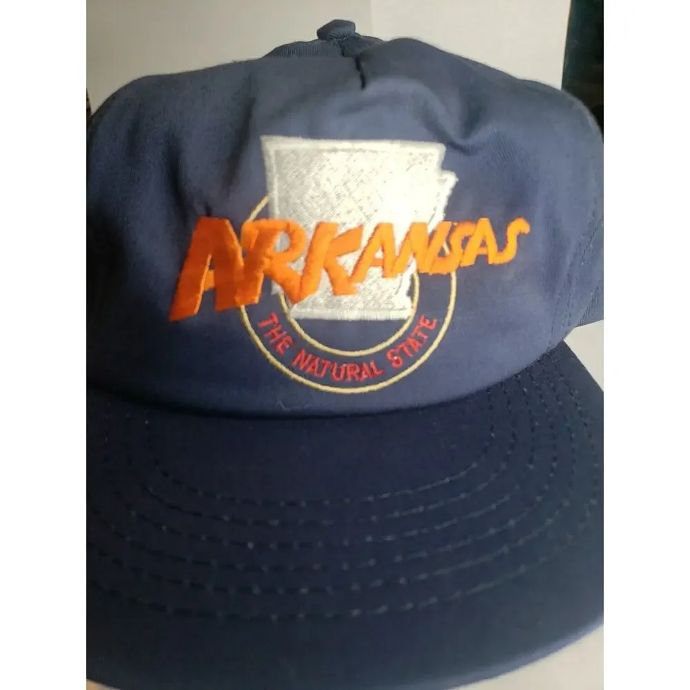 Vintage 80s 90s Arkansas The Natural State Embroidered Hat USA Union Made